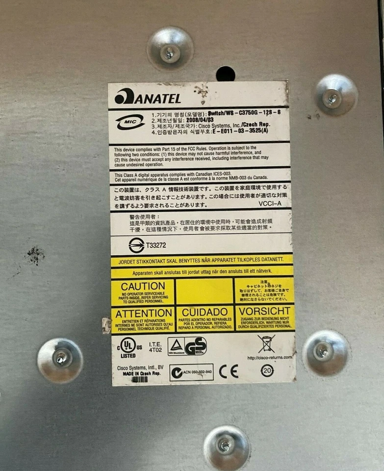 Cisco 3750G-12S-S with Bracket Cisco WS-C3750G-12S-S 12-Port SFP Switch(Inc VAT) - Image 3 of 4