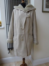 Ladies Milano Italian Styled Grey Faux Fur Parka Jacket Coat Size L 12/14