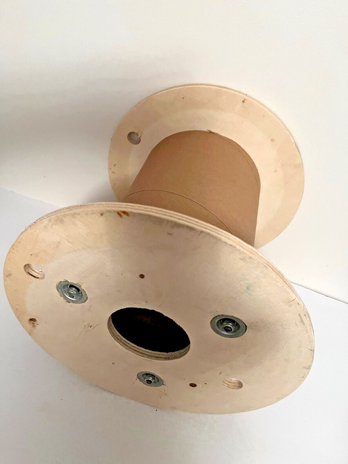 Wooden Cable Core Reel Spool 12" X 11" Center is Cardboard