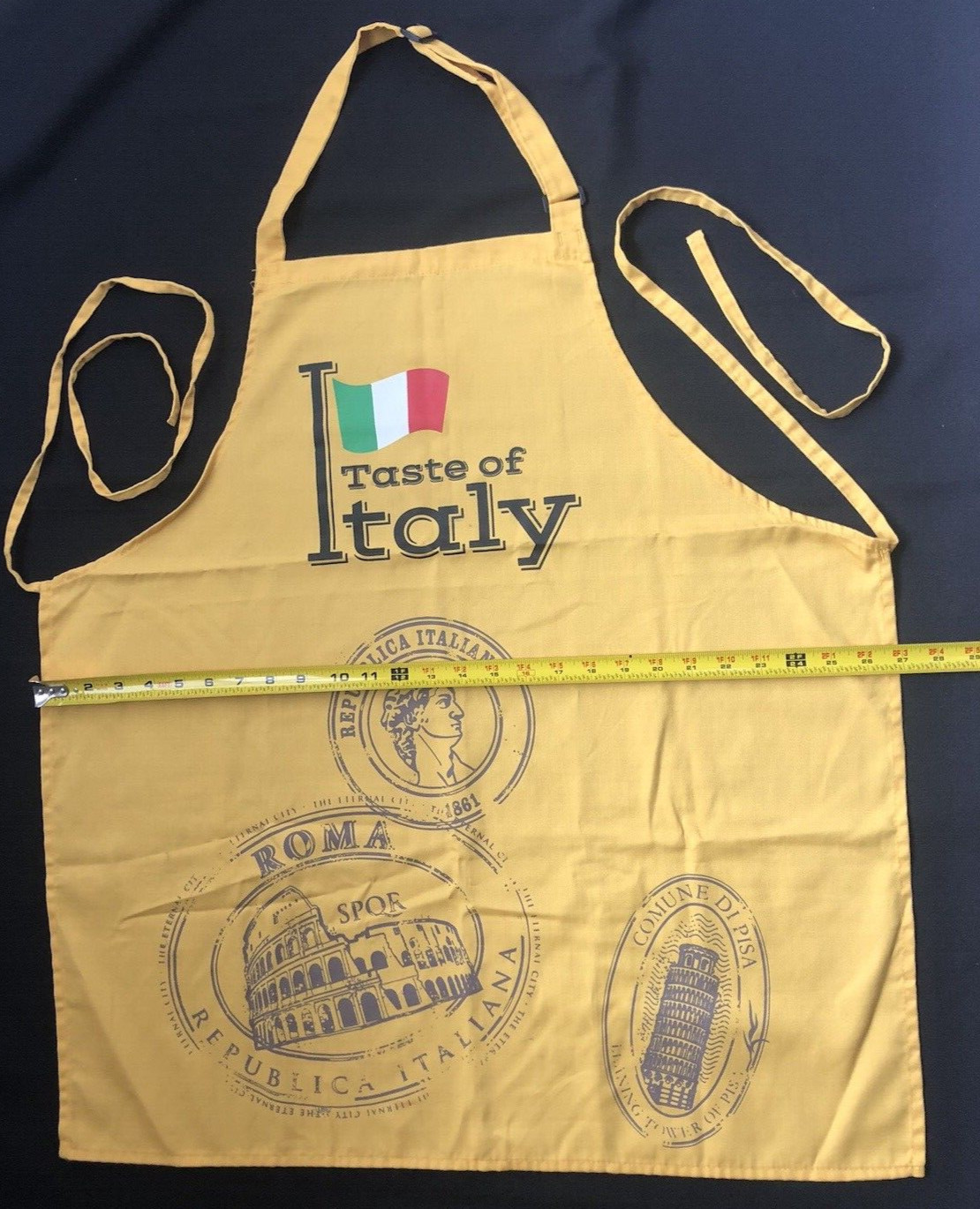 Taste of Italy Apron Adjustable Neck Polyester Cotton Italian Chef Kitchen Cook