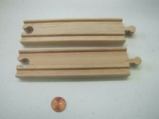 Thomas  Friends Wooden Railway 6" Straight Wood Track 2 Piece Lot Authentic