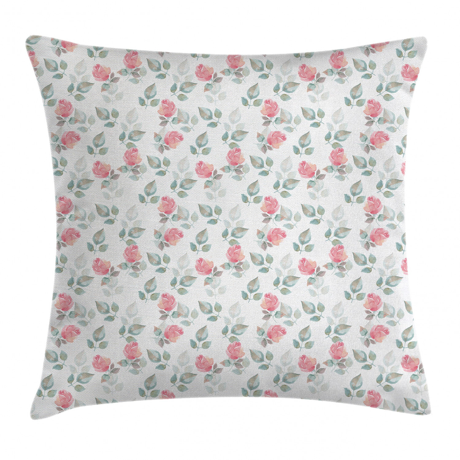Elegant 20-Inch Floral Rose Petal Blossom Square Cushion Cover