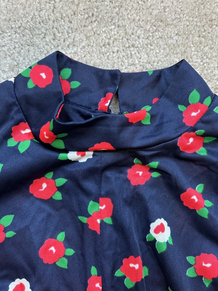 Maxi Vestido Vintage Años 70 Floral Cordero Modesto Largo Pradera Campesino Cottagecore M Foto 4 de 4