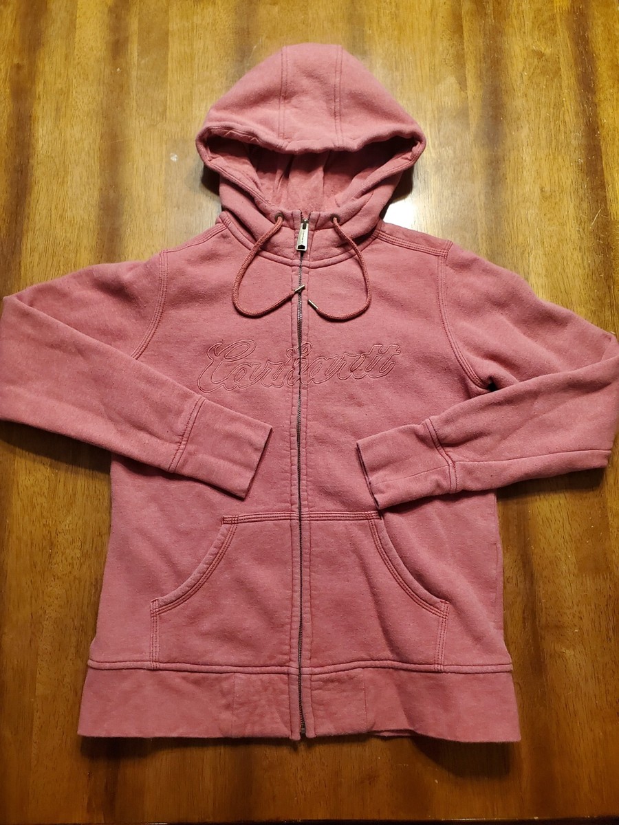 Carhartt Faded Red Zip Up Hoodie Sweatshirt M 8 10 | eBay