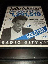 Julio Iglesias Rare Radio City Music Hall Concert Promo Poster Ad Framed! #2