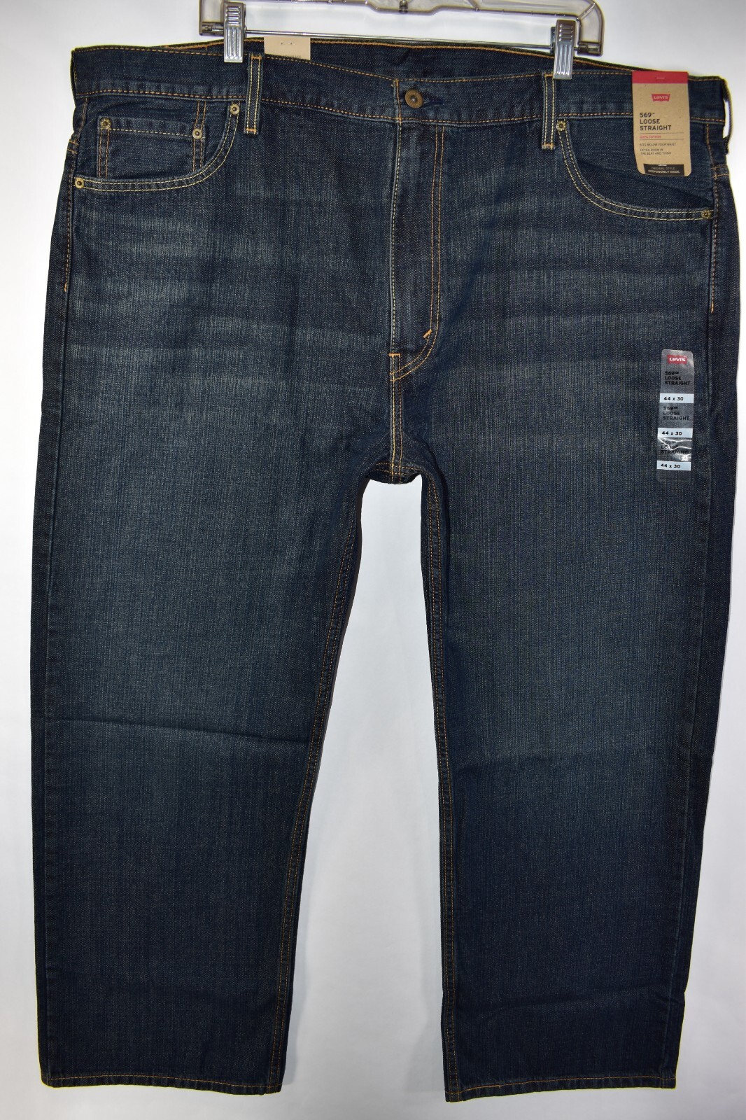 New Levi's 569 Loose Straight Blue Jeans Mens Size 44x30 thumbnail 2