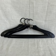 Vintage American Tourister Black Plastic Hanger Metal Hook Lot Of 3