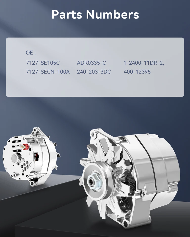 1PC 12V 110A Silver Alternator Fit for 1984 1985 Chevrolet Citation II 2.5L — 第 3/4 张图片