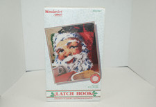 Vintage WONDER ART by CARON Int. SANTA Christmas 12X12 LATCH HOOK KIT NIB
