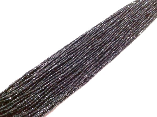 5-50 Strand Natural Black Spinel Rondelle Faceted 2-2.2mm Loose Beads 12"inch - Picture 4 of 5