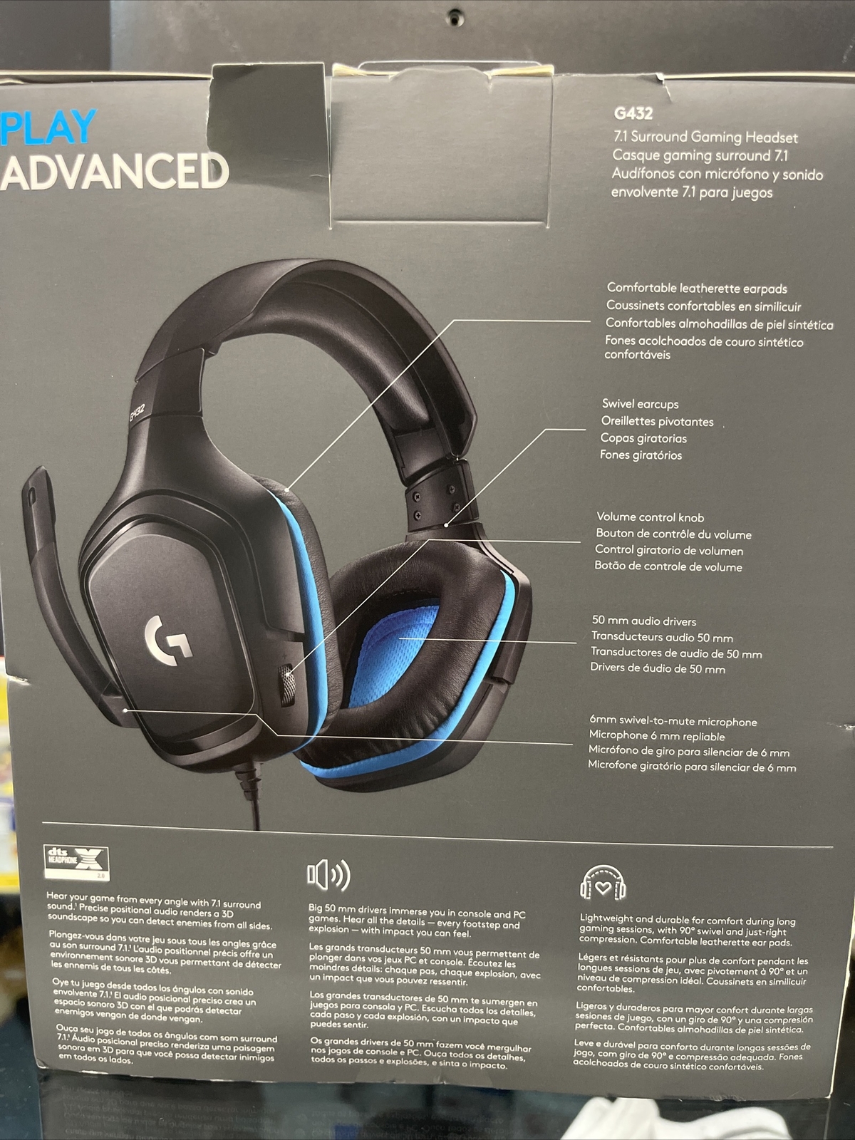 Logitech G432 DTS X 7.1 Surround Sound Wired PC Gaming Headset for sale  online | eBay
