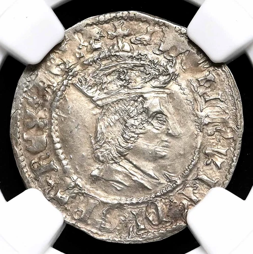ENGLAND. Henry VII. 1485-1509, Silver Halfgroat, S-2262, Sharp portrait NGC MS61