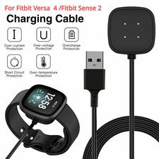 USB Charging Dock Station 3ft Cable Cord Charger for Fitbit Versa 4 / Sense 2