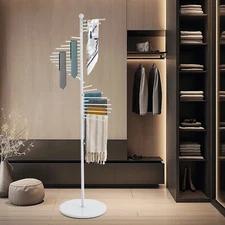 Freestanding Retail Racks White Scarf Display Rack For Scarves Clothes Towls