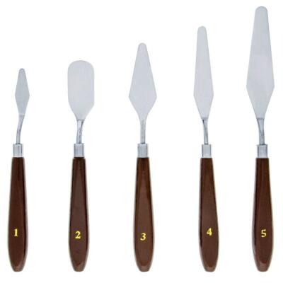 5 x Palettenmesser Spachtel Öl Acrylfarbe Künstler Leinwand Messer Set 1,2,3,4,5