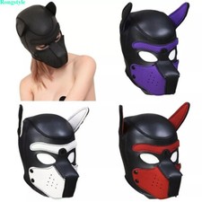 Neoprene Puppy Hood Role Play Dog Mask Puppy Cosplay Full Head Party Play Game