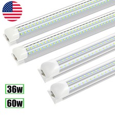T8 4ft 36w 60w Led Tube Lights Linkable 48 Led Shop Light Fixture 6000k Bright