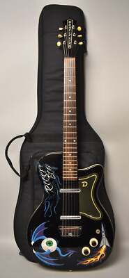 2000's Danelectro '56 U2 Reissue Custom Painted 'Rocket Boy' Black w/Gig Bag