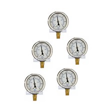 5 Pack Liquid Filled Vacuum Gauge -30-15 Psi 2.5 Face 14 Npt Lower Mount