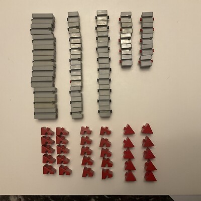 70 NEW FISCHERTECHNIK GERMAN CONSTRUCTION PARTS COMPONENTS GRAY AND RED NOS