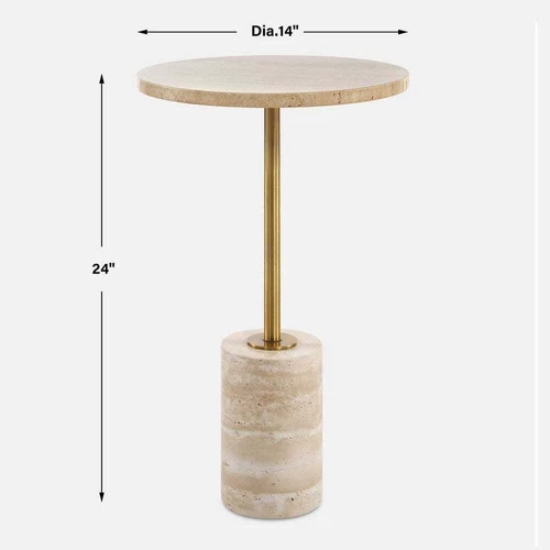 MALYA TARVERTINE ACCENT END TABLE UTTERMOST 50060 - Picture 5 of 5
