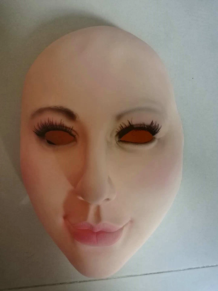 Máscara de belleza látex máscara femenina disfraces de Halloween rendimiento media cara Foto 4 de 4