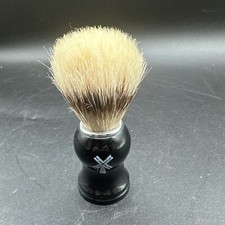 Shiny Black Shaving Brush - 4 1/2 Tall in Very Good Condition