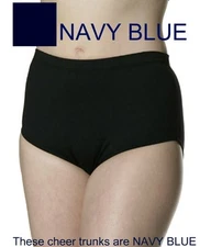 Danskin 2910 Women's Size Large Navy Blue Heavy Weight Cheer Dance Trunks Briefs
