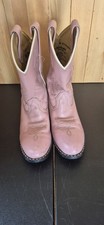 Masterson Boot Co. Pink Leather Western Cowboy Boots Kids Size 3 Style RB2002C