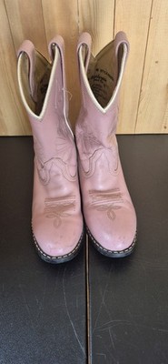 Masterson Boot Co. Pink Leather Western Cowboy Boots Kids Size 3 Style RB2002C
