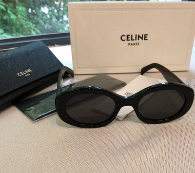 Celine CL40194U Triomphe Oval Women Sunglasses Black Frame  display picture 1