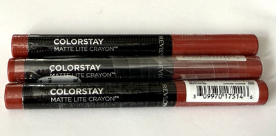 Revlon Colorstay Matte Lite Crayon 008 She's Fly 0.049 oz. 1.4 gr. Lot of 3