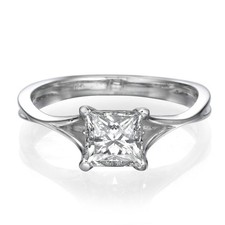 2 Carat F/VS2 Bridal Lab Created Diamond Engagement Ring Princess Cut 14K White