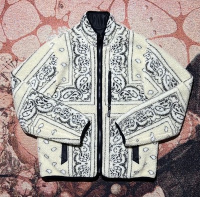 Supreme Reversible Bandana Fleece Jacket Tan Size Medium Brand New