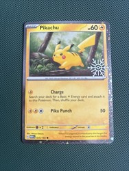 Pikachu 025/165 Snowflake Holiday Stamp Promo Pokemon 151