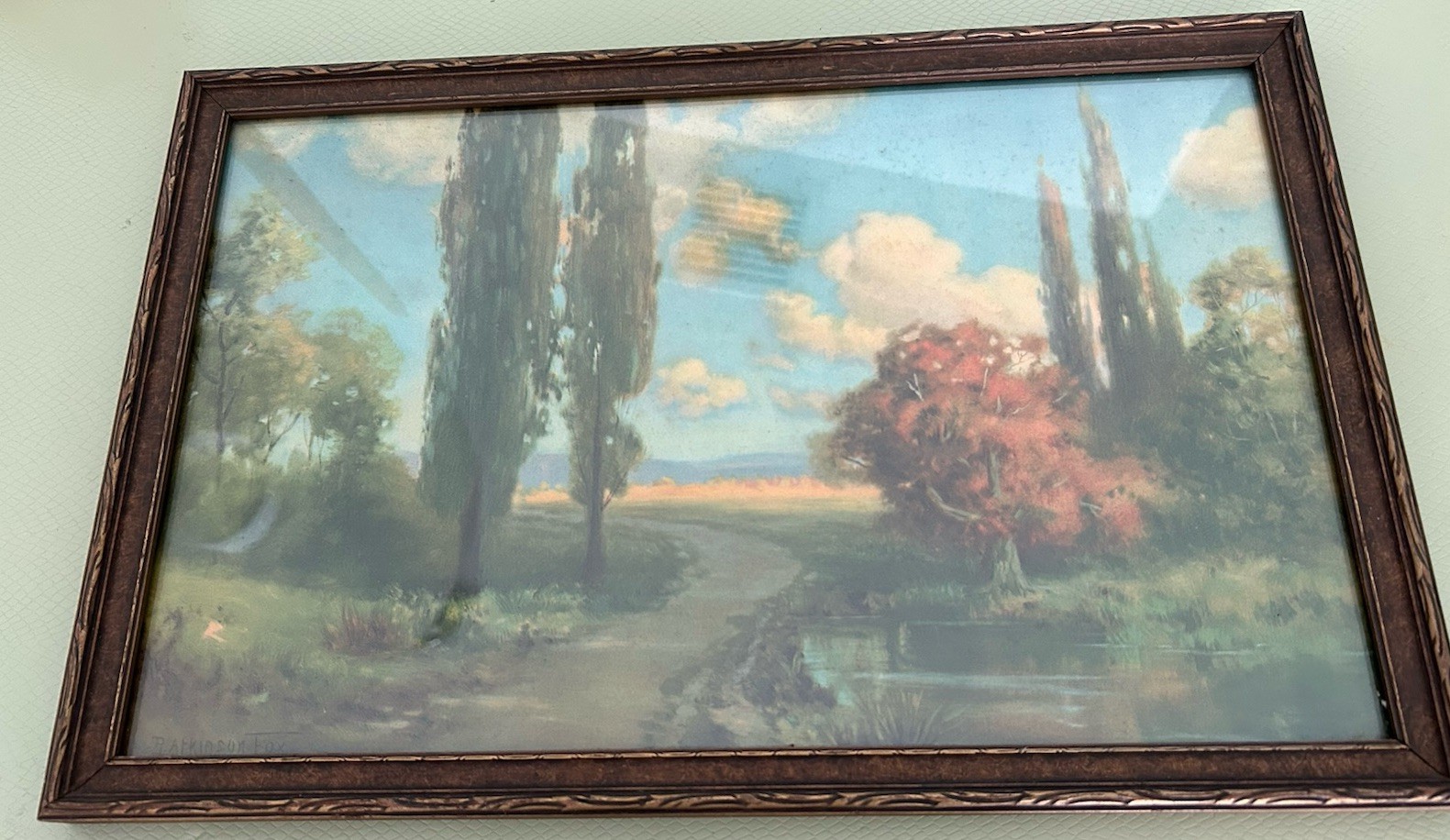 Original Vintage 1926 R. Atkinson Fox Framed 11 X 17” Print Good Luck Line