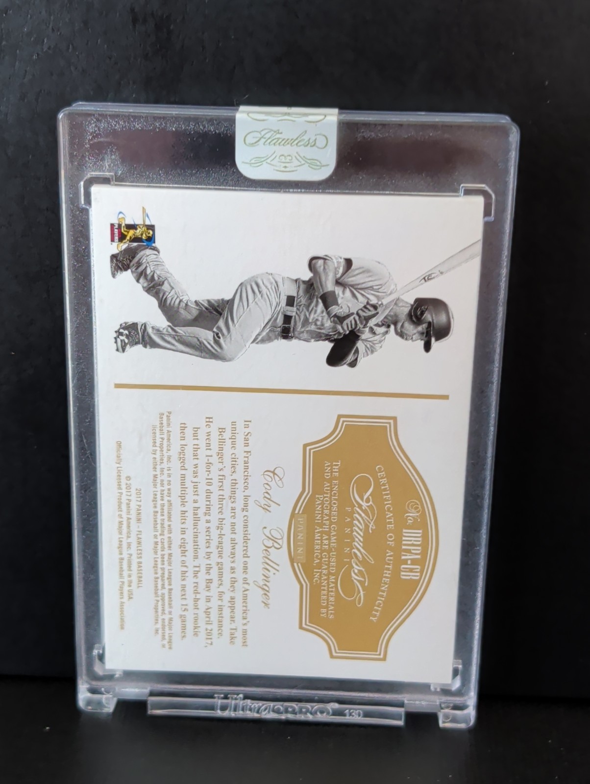 Panini Flawless 2017 Cody Bellinger Rpa Emerald 1/5 Double Patch Auto view 6