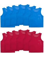 Pinnies Set of 12/24 Scrimmage Vests, Team Practice Sports for Child Youth/Ad...