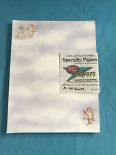 Opened Package ~ 94 Sheets of Cherub / Angel Computer Paper Stationery