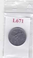 L671 Moneta Coin ITALIA Repubblica Italiana 50 Lire Vulcano 1968
