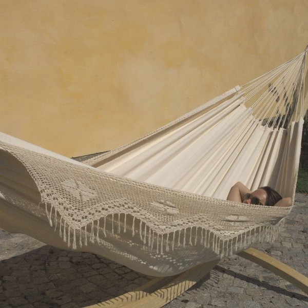 MacaMex Brasil Comfort Premium Natur Macrame - Doppel HäNgematte / 3 Personen...-image