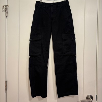 Aritzia TNA Supply Cargo Pants Mens 00 Black Cotton Twill Utility Straight Leg