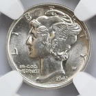 Certified NGC MS62 1941 Mercury Silver Dime 10c
