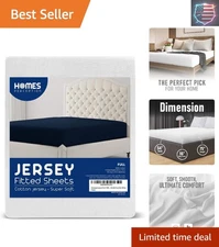 Elegant Deep Pocket 100% Cotton Fitted Sheet - White, Full, Machine Washable