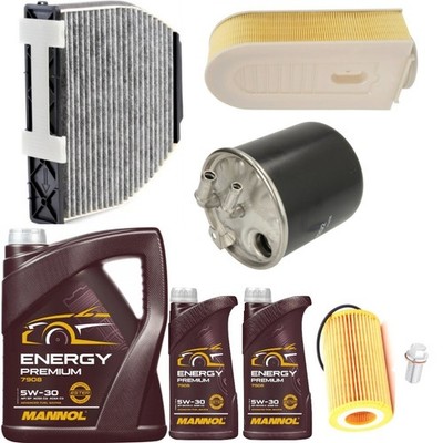 7L MANNOL + FILTERS FULL SERVICE KIT FOR MERCEDES GLK-CLASS 220 250 CDI 08-15