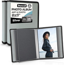 Small Photo Album 5X7 2-Pack , Mounting Paper, 5 X 7 Art Portfolio Binder, 24 S