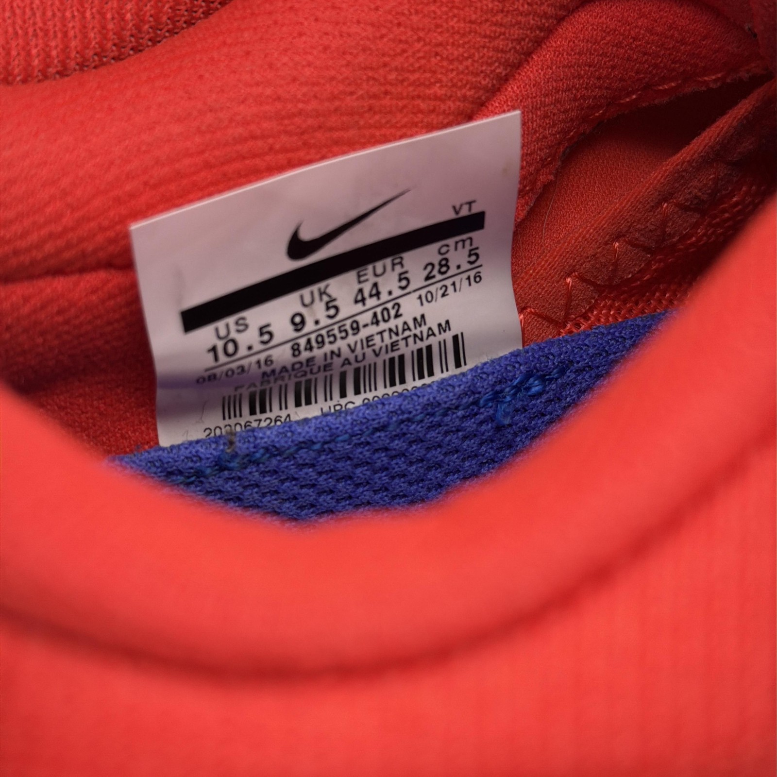 Nike Air Max 2017 Shoes Mens Size 10.5 Blue Red Running Sneakers 849559-402 thumbnail 14