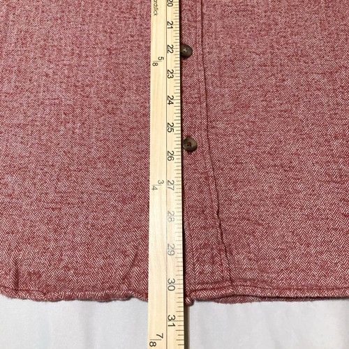 Hollister Shirt Men Large Red Herringbone Button Soft Fleece-Feel Outdoor Spring - Picture 8 of 9