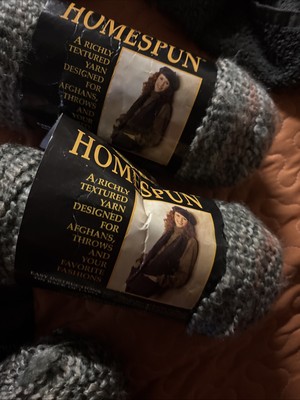 2 skeins Lion Brand Yarn 790-373 Homespun Yarn, 