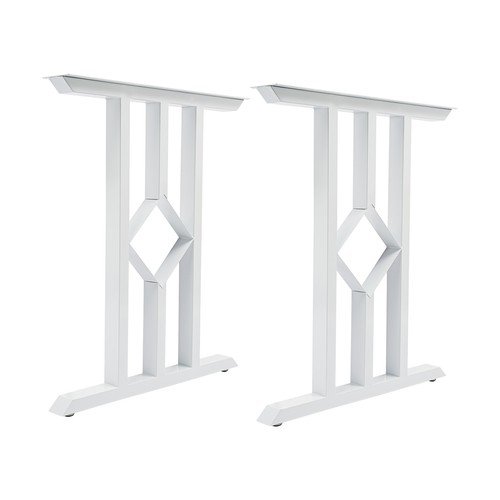 Metal Table Legs, 2 Pieces Steel Table Legs, 28.5" Heavy Duty Desk Legs White - Picture 6 of 23